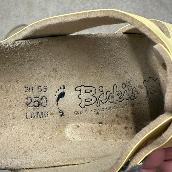Birkenstock Yellow Birki Sandal Size 8 Woman 6 Man - Picture 3 of 6